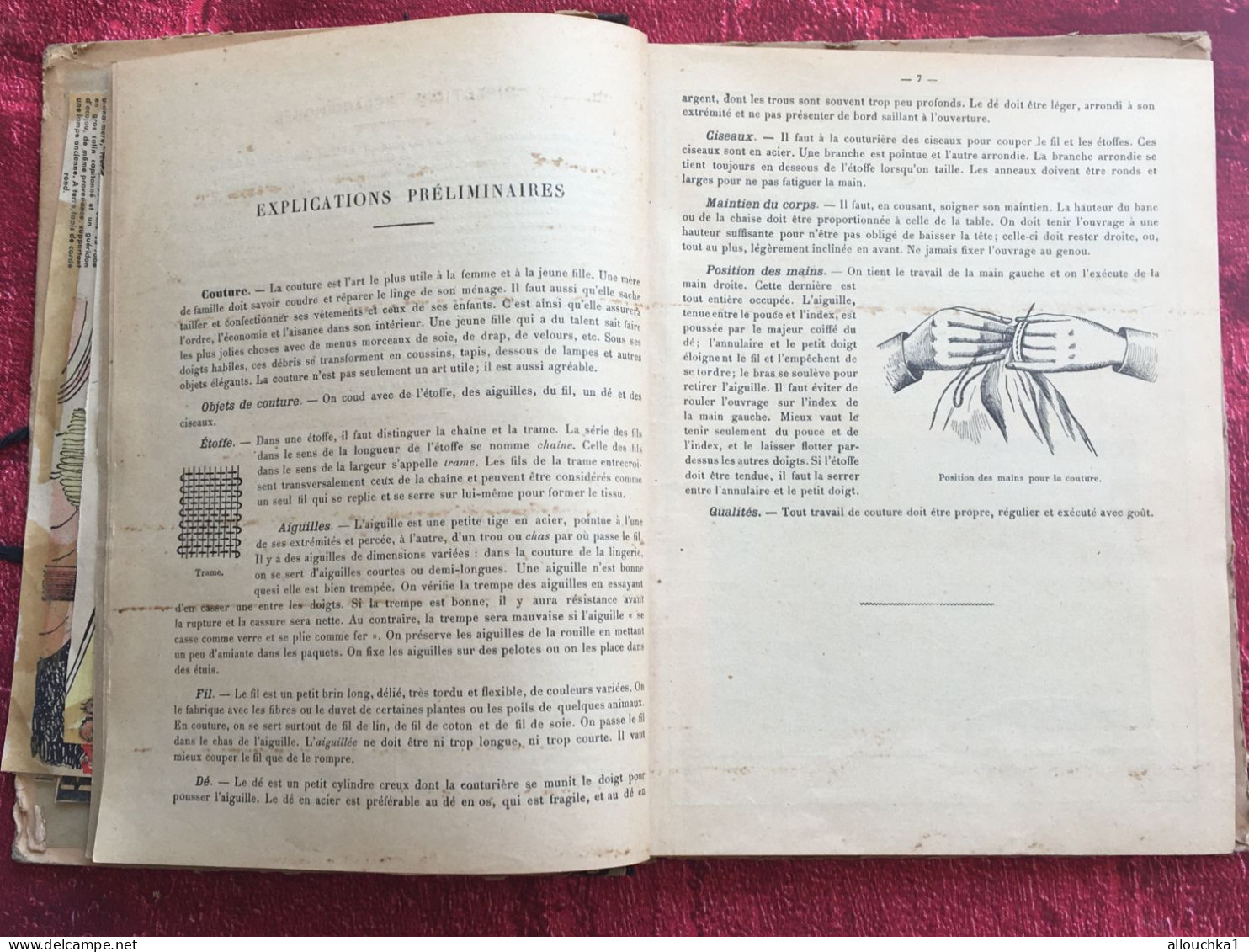 RARE -1898 France Méthode-Album-Cahier : Couture Usuelle-Point De Marque-Toiles-exercices De Raccommodage-Tricot-Crochet - Sonstige & Ohne Zuordnung