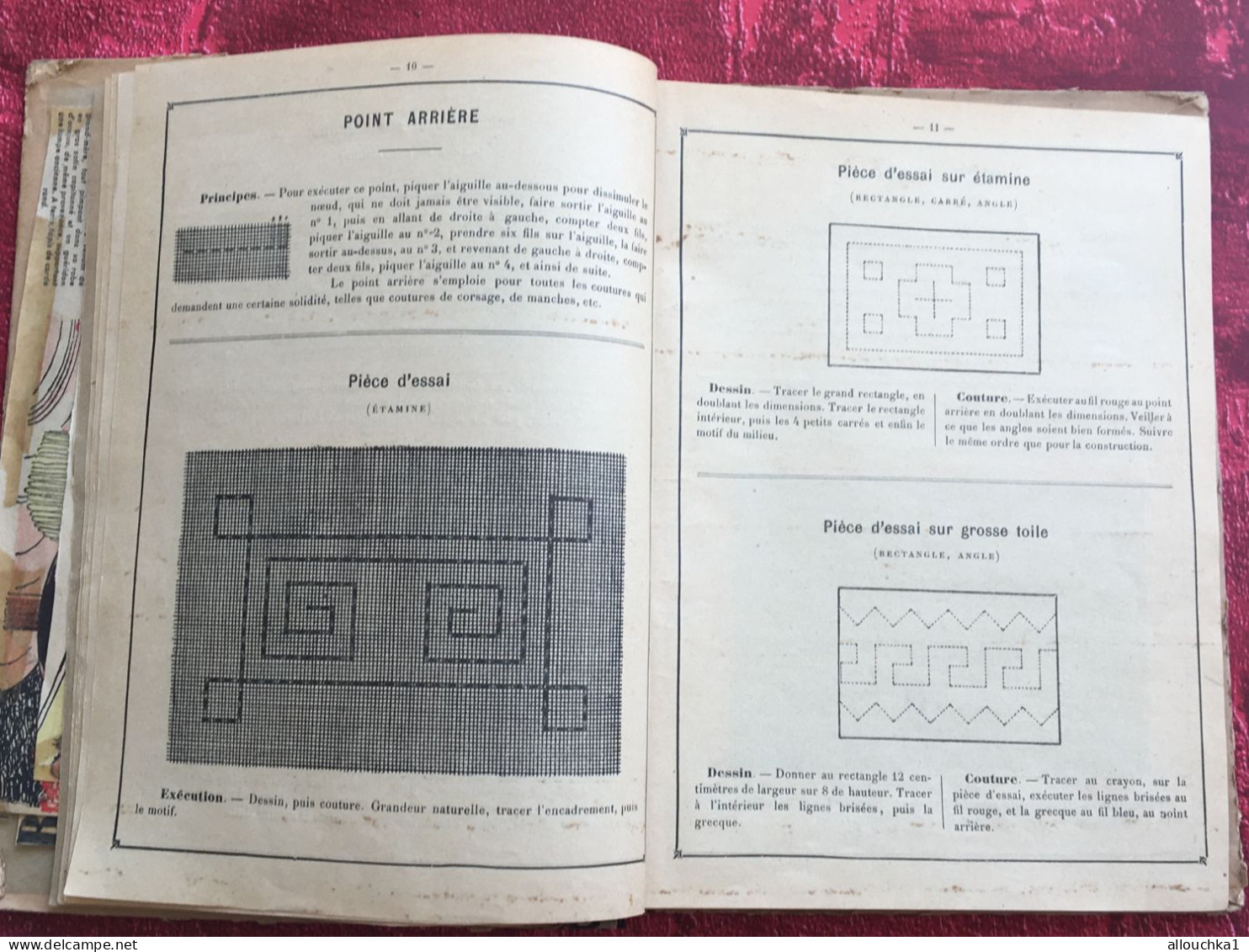 RARE -1898 France Méthode-Album-Cahier : Couture Usuelle-Point De Marque-Toiles-exercices De Raccommodage-Tricot-Crochet - Otros & Sin Clasificación