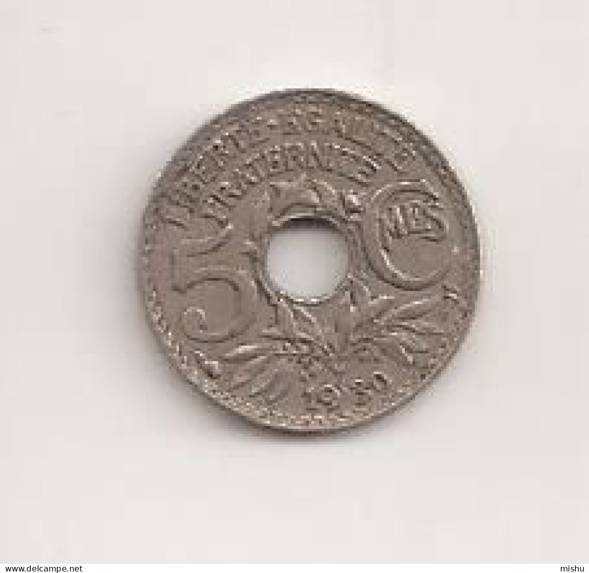 France 5 Centimes 1930 Cent Cents Centimes V1 - Other & Unclassified