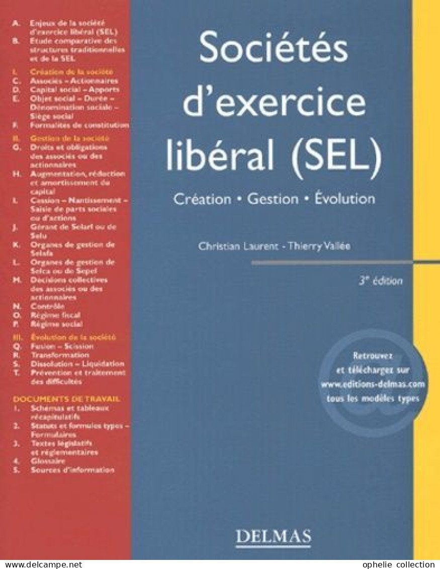 Sociétés D'exercice Libéral (Sel). 3ème Édition - Christian Laurent - Diritto