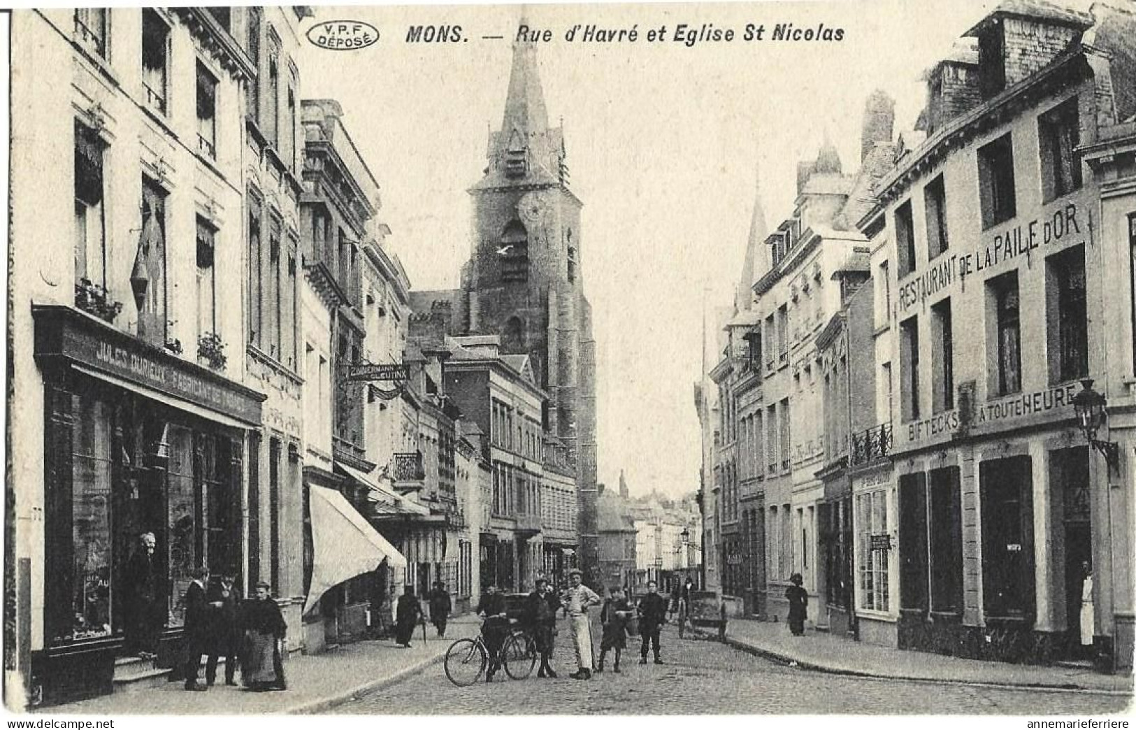 Mons Rue D'Havre Et Eglise St Nicolas - Mons