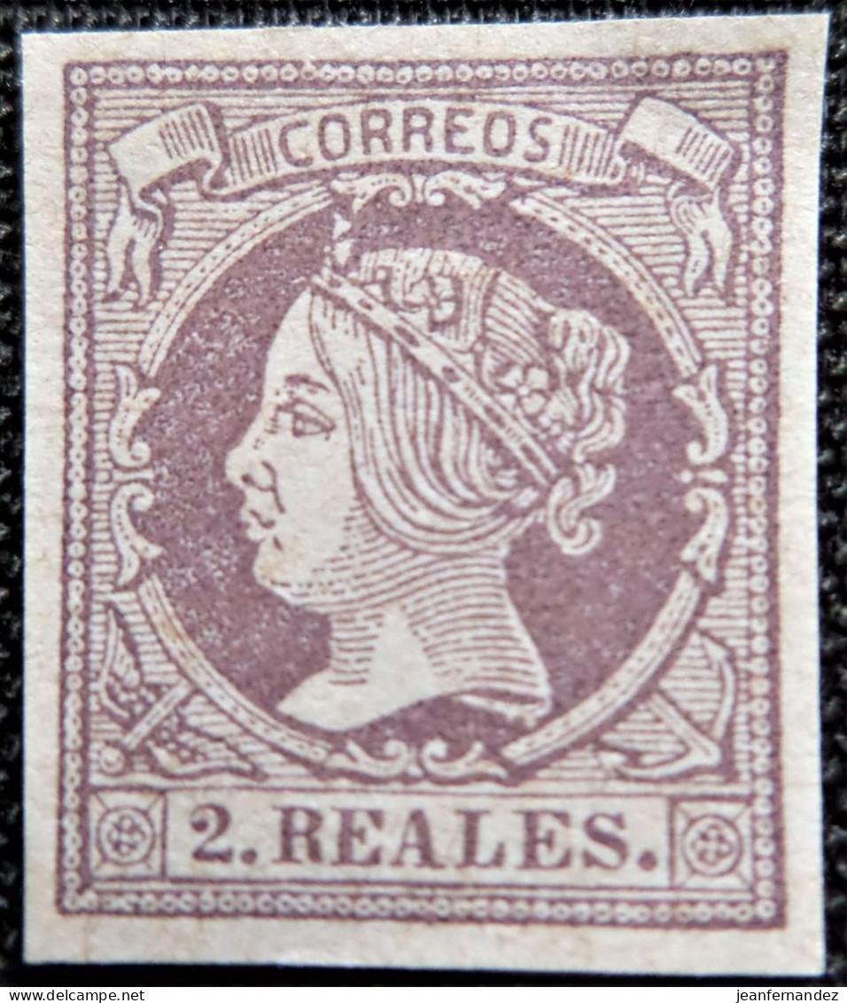 Espagne 1860 Queen Isabella II (Imperforated)  Edifil  N°  56  FAUX Pour Boucher Une Case - Unused Stamps