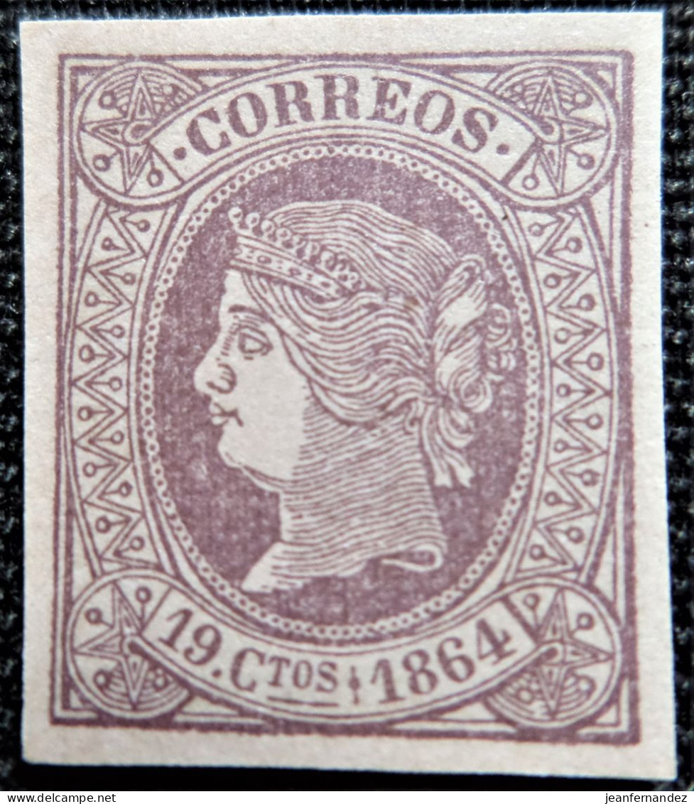 Espagne 1864 Queen Isabella II (Imperforated)  Edifil  N°  66  FAUX Pour Boucher Une Case - Unused Stamps