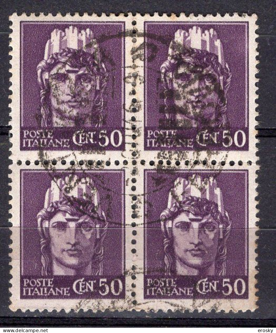 Z6414 - ITALIA LUOGOTENENZA SASSONE N°538 Quartina - Used