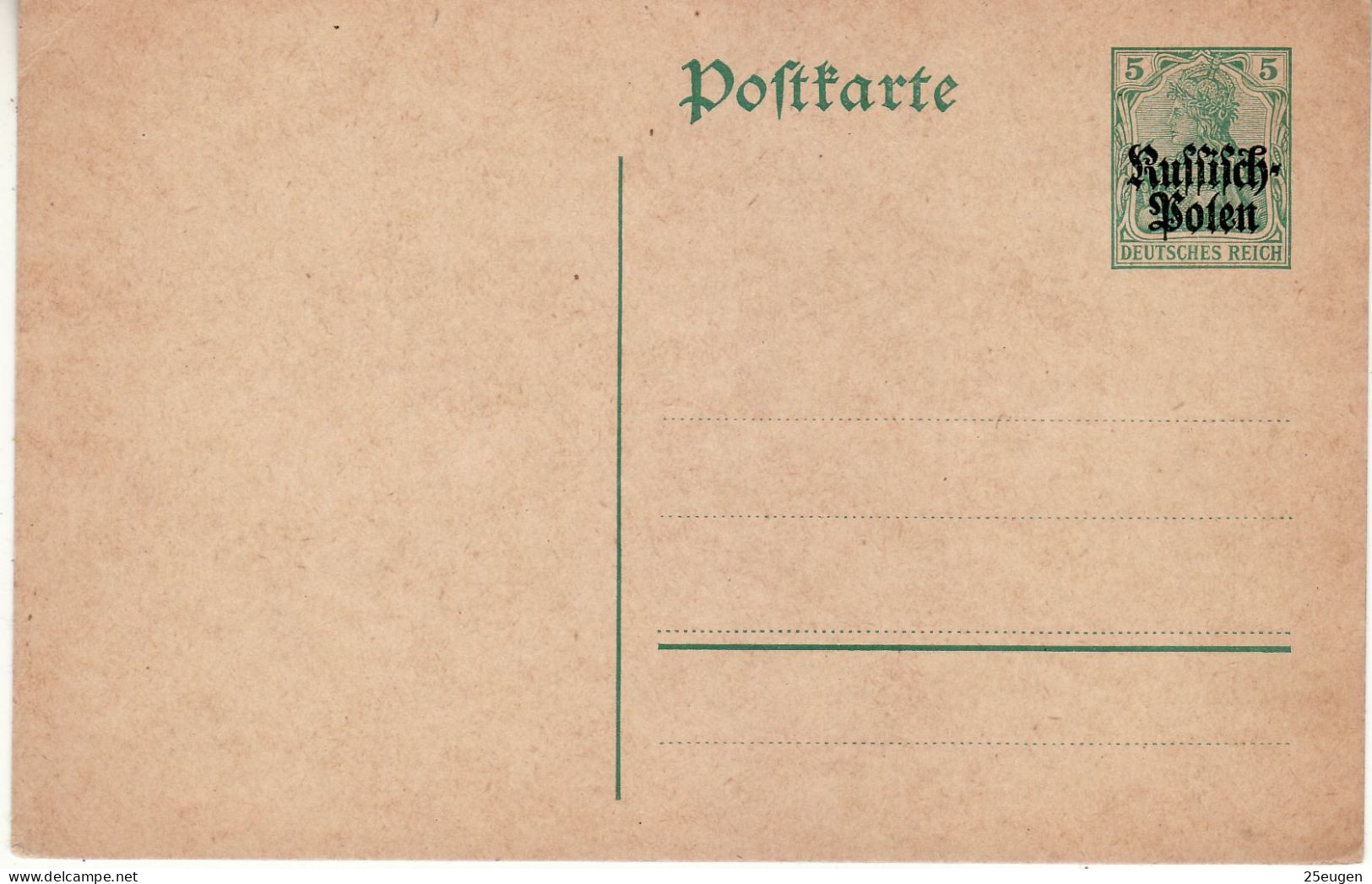 GERMAN OCCUPATION 1915   Postcard (*) MiNr P1 - Briefe U. Dokumente