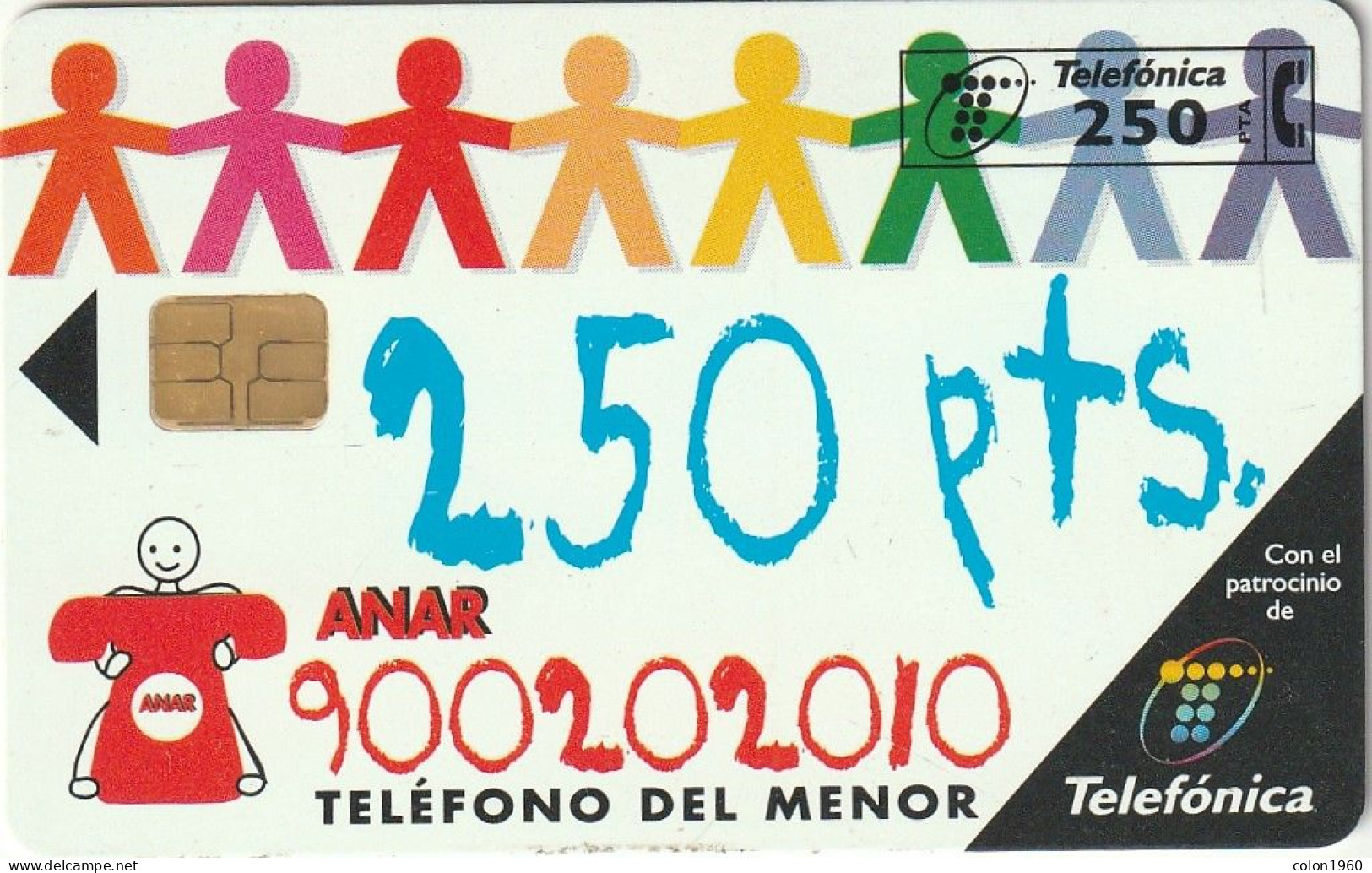 ESPAÑA. P-349. Anar - Teléfono Del Menor. 1998-09. 16000 Ex. USADA. (642) - Privatausgaben