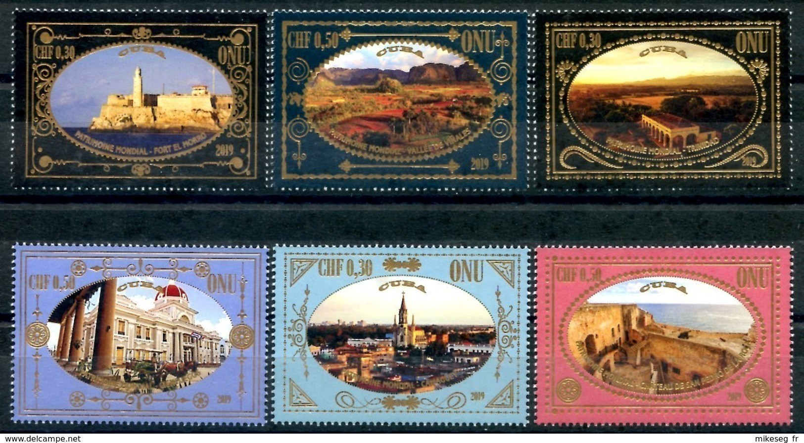 ONU Genève 2019 - Unesco - Patrimoine Mondial "Cuba" 6 Timbres Détachés De Carnet De Prestige ** - Unused Stamps
