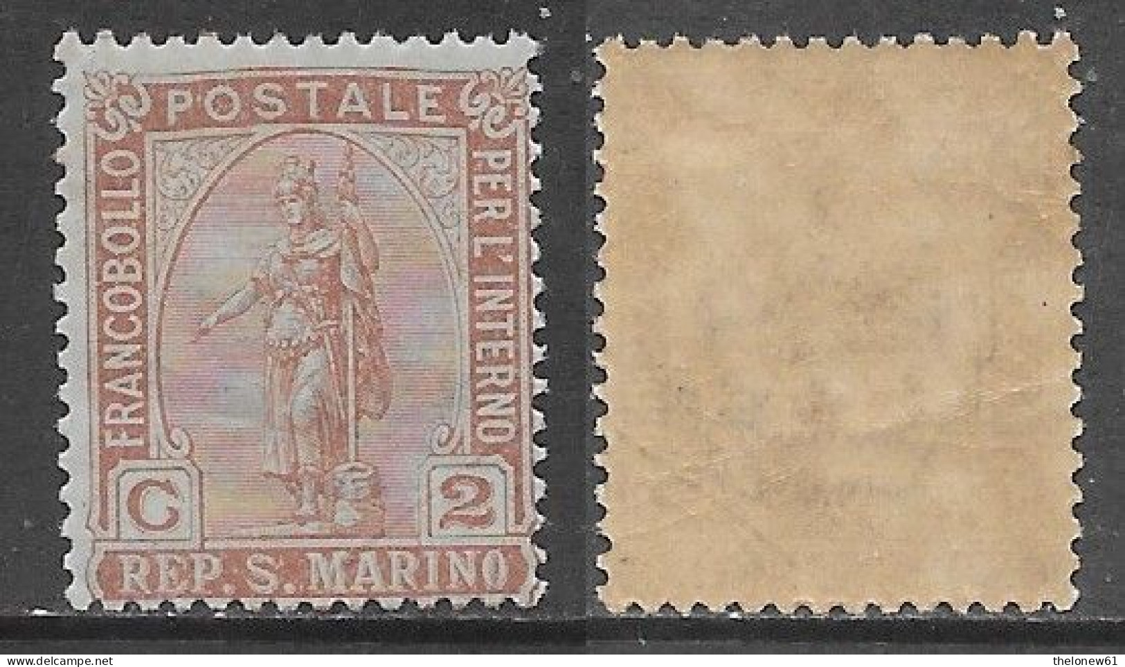 San Marino 1899 Statua Della Libertà C2 Sa N.32 Nuovo Integro MNH ** - Unused Stamps