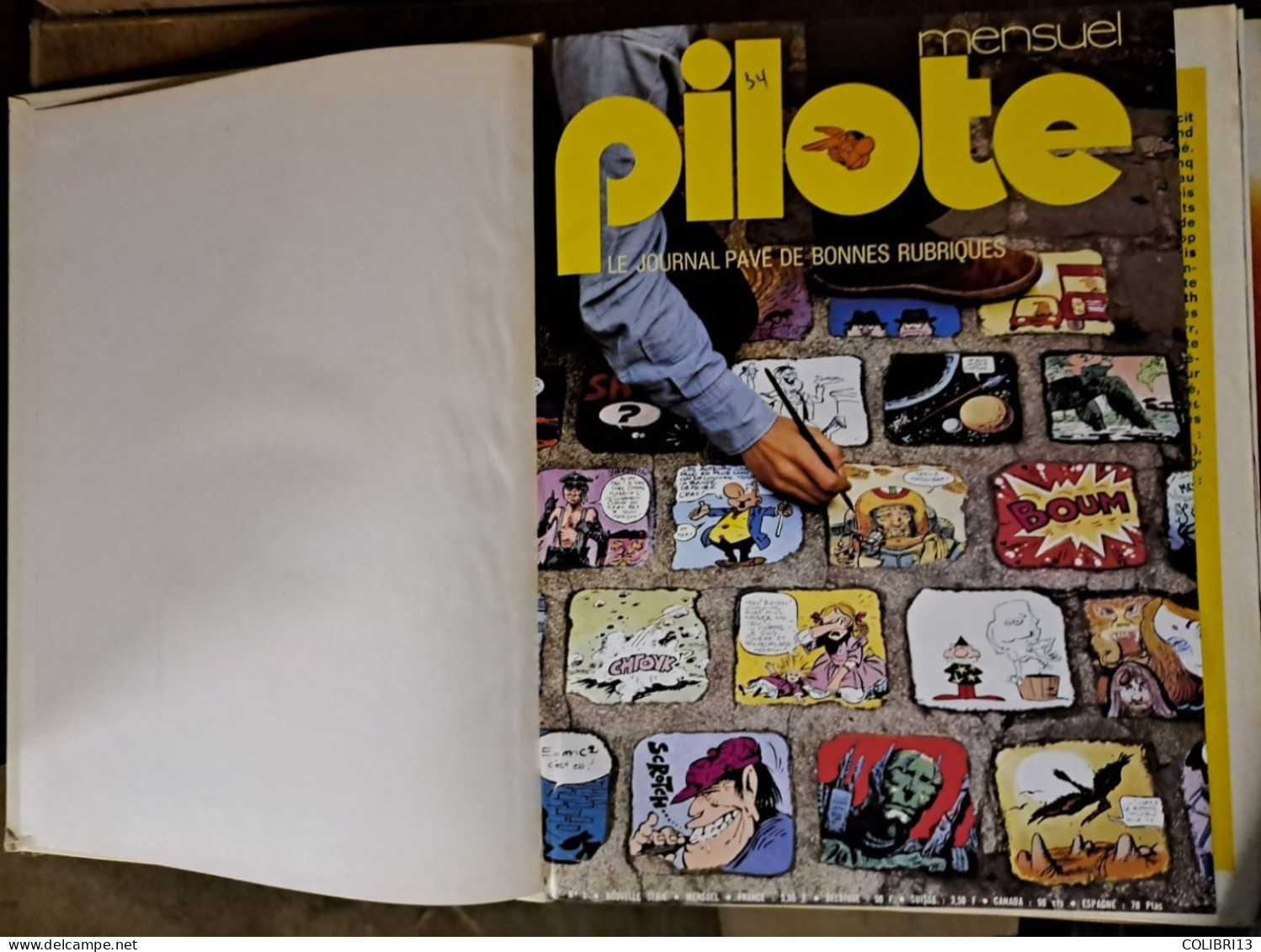 Album N° 1 PILOTE NOUVELLE FORMULE Relié 1974 N°1à 6 Druillet, Fred, Lauzier,Forest, Gotlib - Pilote