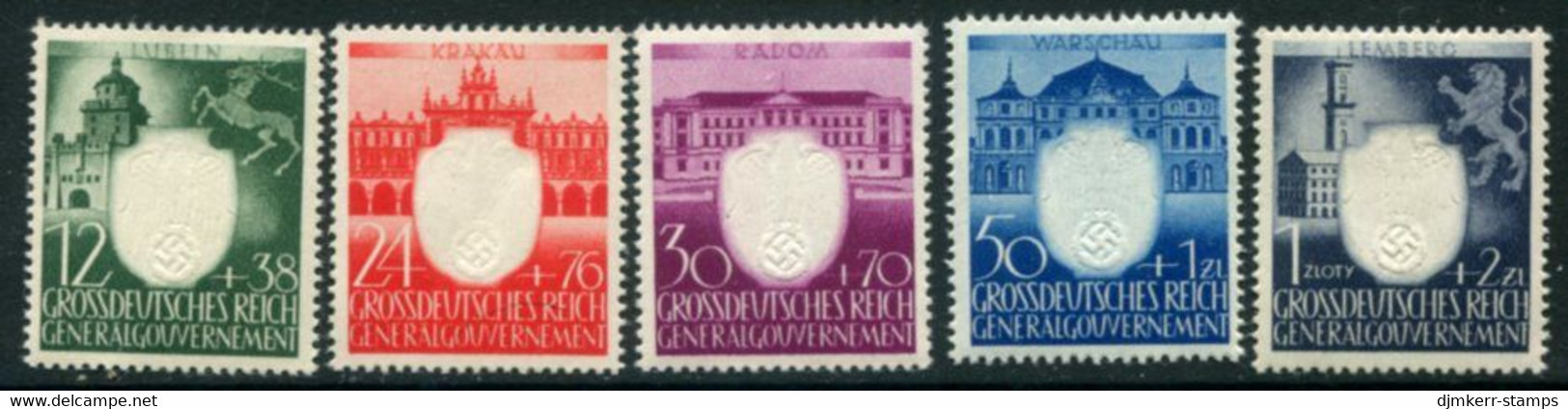 GENERAL GOVERNMENT 1943 NSDAP 3rd Anniversary  MNH / **   Michel 105-09 - Besetzungen 1938-45