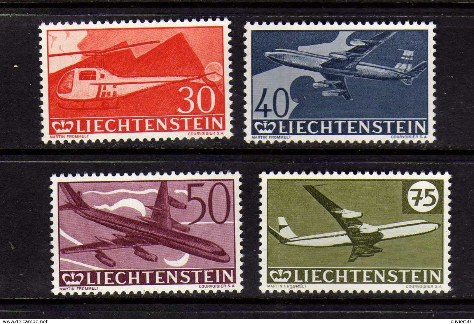 Liechtenstein - (1960) -  P A  - 30e Anniversaire Du Timbre Aerien - Neufs** - MNH - Air Post