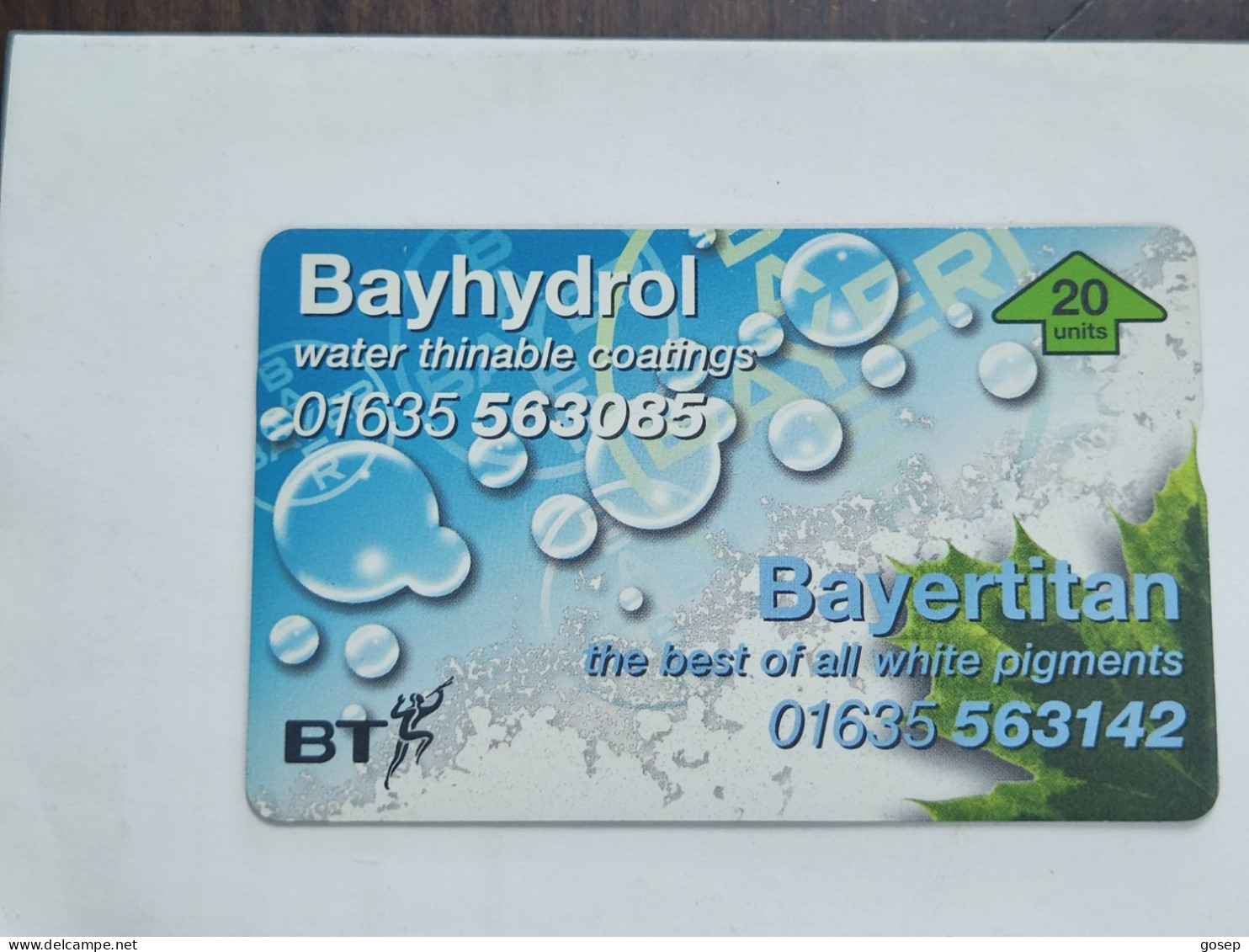 United Kingdom-(BTP355)-BAYHYDROL/BAYERTITAN-(367)-(20units)(520F04308)(tirage-2.005)(price Catalogue-6.00£-mint) - BT Emissions Privées