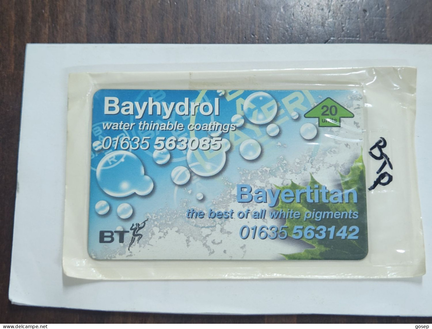 United Kingdom-(BTP355)-BAYHYDROL/BAYERTITAN-(368)-(20units)(520F)(tirage-2.005)(price Catalogue-6.00£-mint) - BT Privé-uitgaven