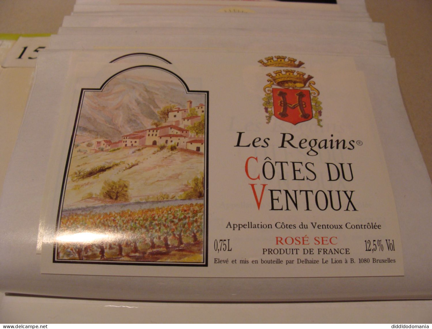 Etiquette De Vin Jamais Collée Wine Label  Weinetikett 1 Etiquettes Cotes Du Rhone Cotes Du Ventoux Les Regains - Côtes Du Ventoux