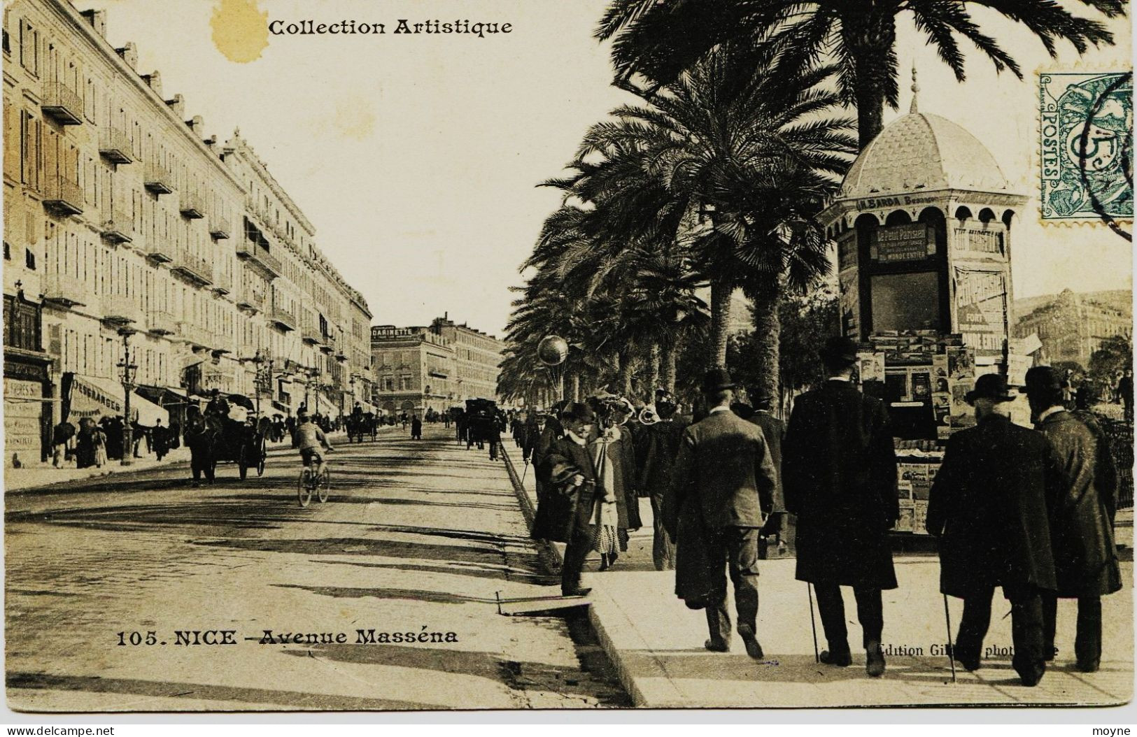 10382 - Alpes Maritimes -  NICE  :   AVENUE  MASSENA  -  KIOSQUE  A  JOURNEAUX  Circulée En 1907 - Artigianato