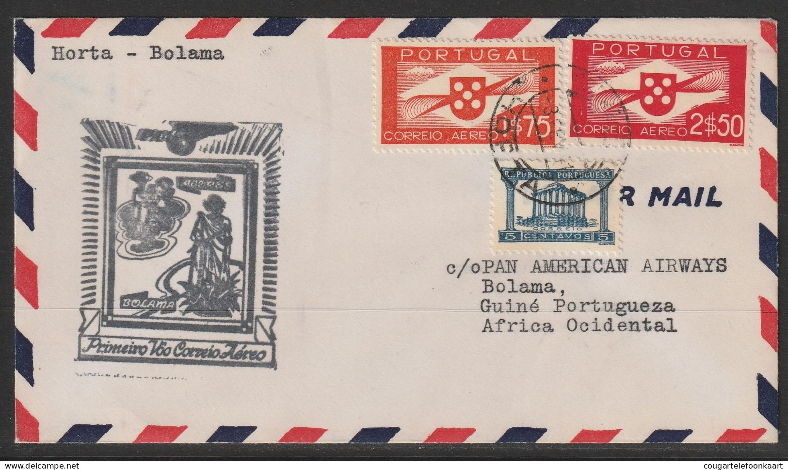 1941, First Flight Cover, Horta-New York - Otros & Sin Clasificación