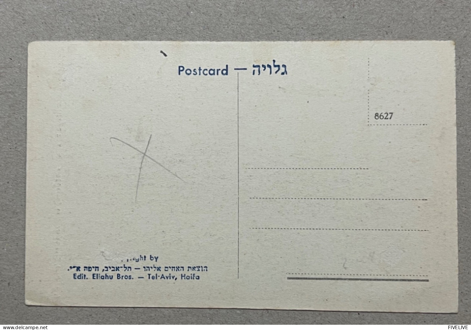 JUDAICA JEWISH POSTCARD POSTKARTE BY ELIAHU BROS. TEL AVIV, Port, Disembarcation Passengers. PALESTINE, ISRAEL - Palestine