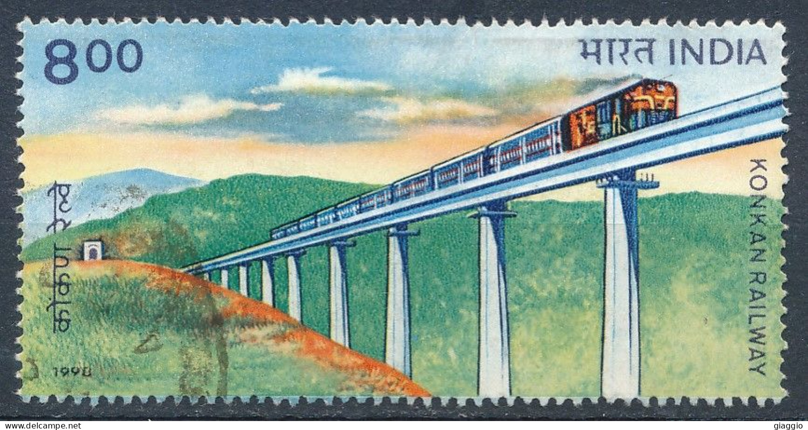 °°° INDIA - Y&T N°1389 TRAIN - 1998 °°° - Gebruikt