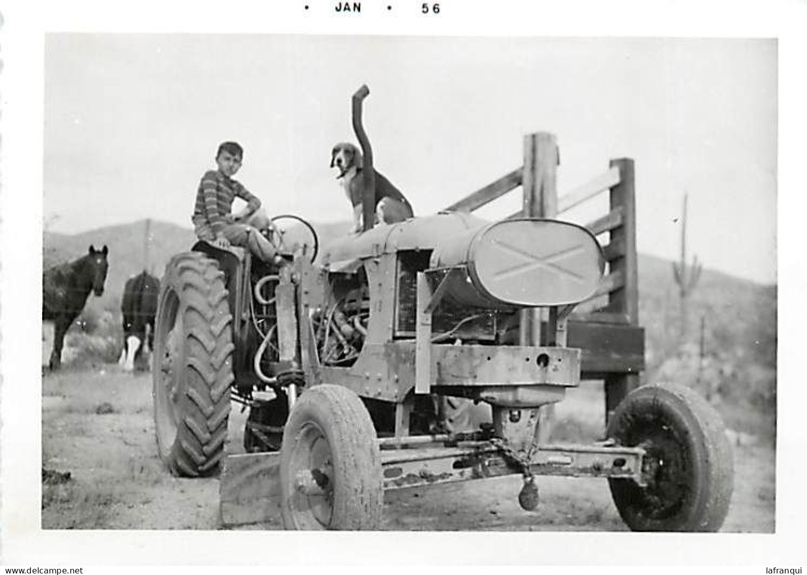 Theme Div-ref TT606- Photo 12,5cms X 9cms -arizona -etats Unis -agriculture -1956-tracteurs - Tracteur -tractor Galion - - Tractors