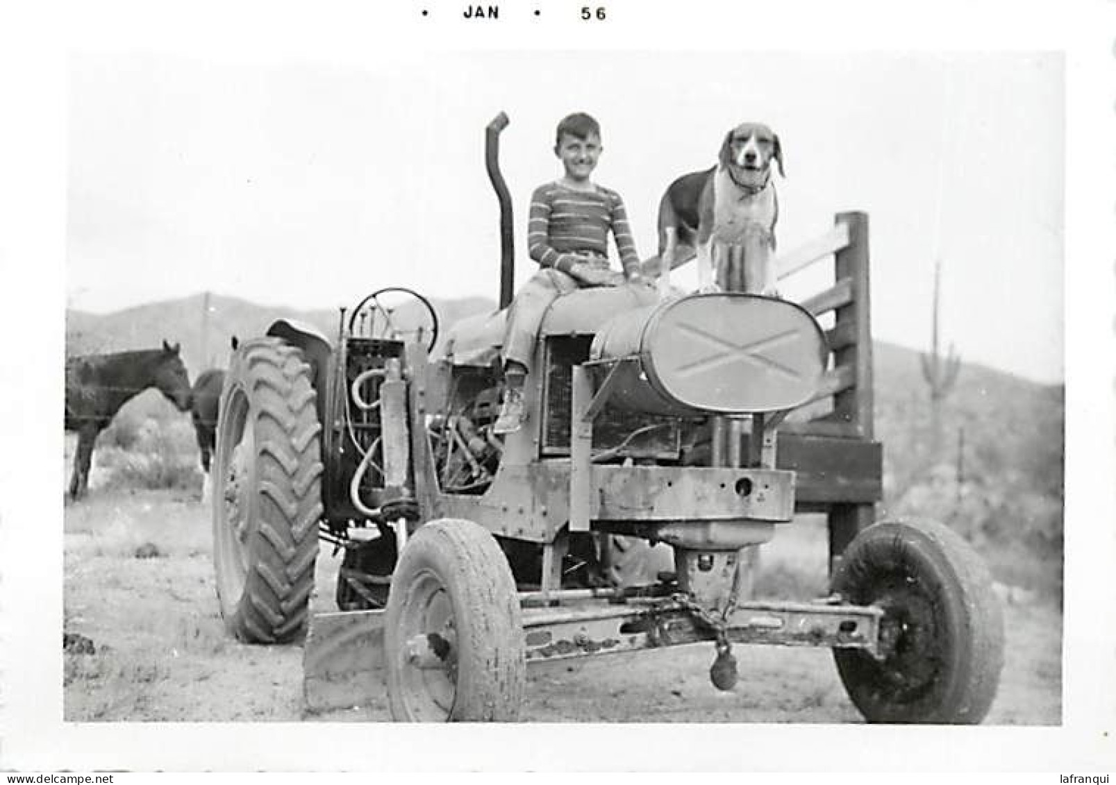 Theme Div-ref TT605- Photo 12,5cms X 9cms -arizona -etats Unis -agriculture-1956 -tracteurs - Tracteur -tractor Galion - - Tractors