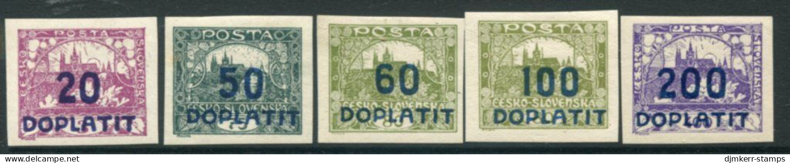 CZECHOSLOVAKIA 1922 Postage Due Overprints MNH / **.  Michel Porto 15-19 - Segnatasse