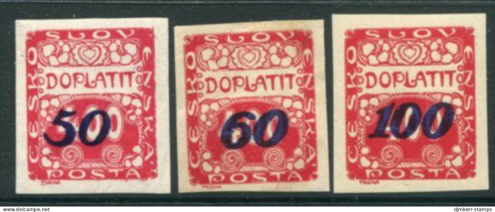 CZECHOSLOVAKIA 1924 Postage Due Overprints **/*.  Michel Porto 25-27 - Postage Due