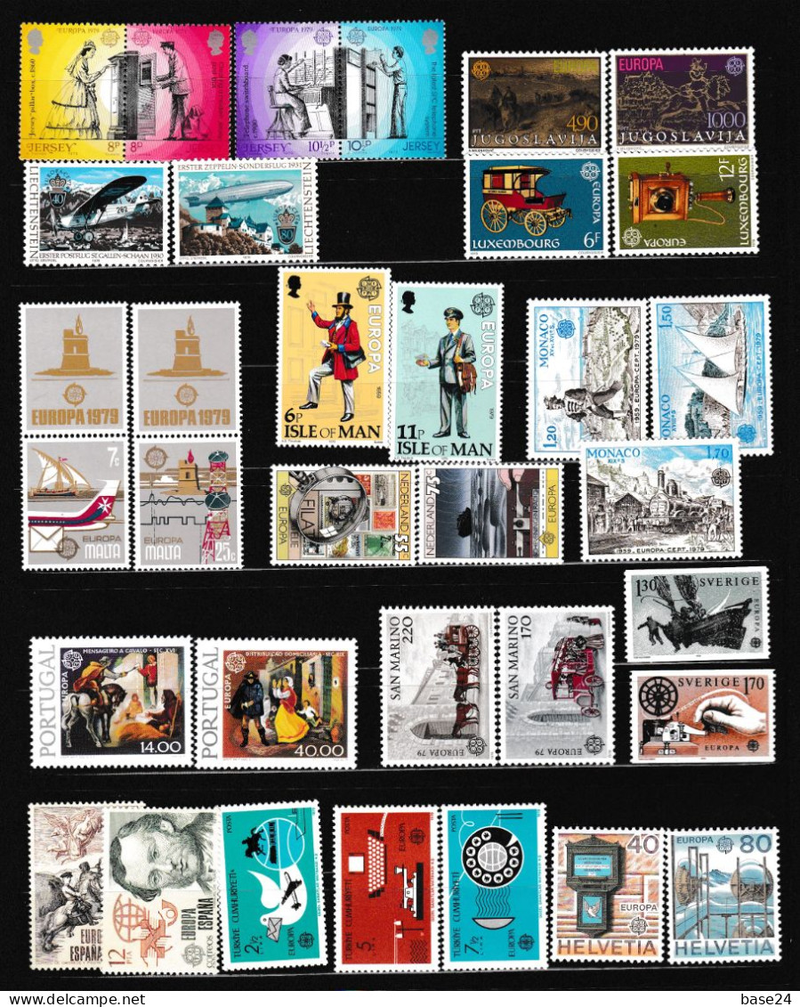 1979 EUROPA CEPT EUROPE  ANNATA  YEAR MNH** Con 68 Valori  Storia Postale Postal History - Années Complètes