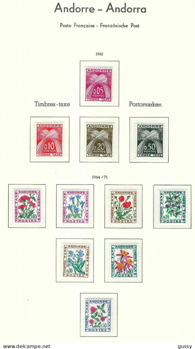 ANDORRE FRANCAIS Taxe Ca. 1961: Lot De Neufs** - Unused Stamps