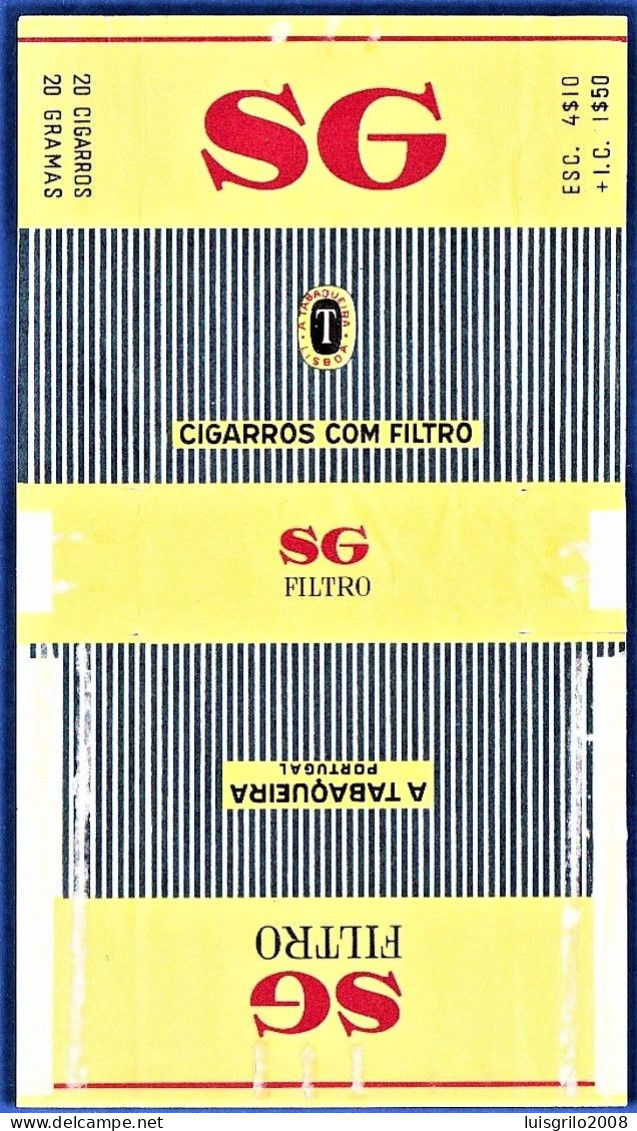 Portugal 1960/ 70, Pack Of Cigarettes - SG Filtro -|- A Tabaqueira, Lisboa - Empty Tobacco Boxes