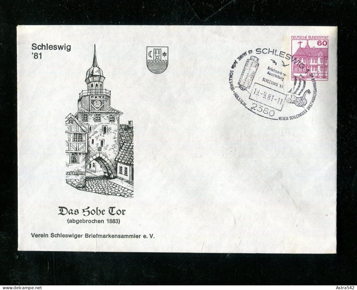 "BUNDESREPUBLIK DEUTSCHLAND" 1981, Privat-Ganzsachenumschlag "Das Hohe Tor" SSt. "Schleswig" (19001) - Enveloppes Privées - Oblitérées