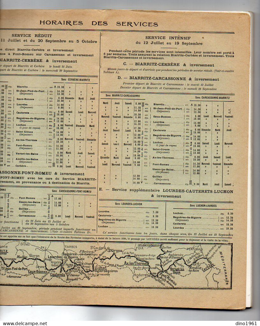 VP22.331 - 1926 - Guide / G. ROZET / Chemins De Fer Du Midi / La Route Des Pyrénées En Auto - Car : BIARRITZ X CERBERE - Chemin De Fer & Tramway