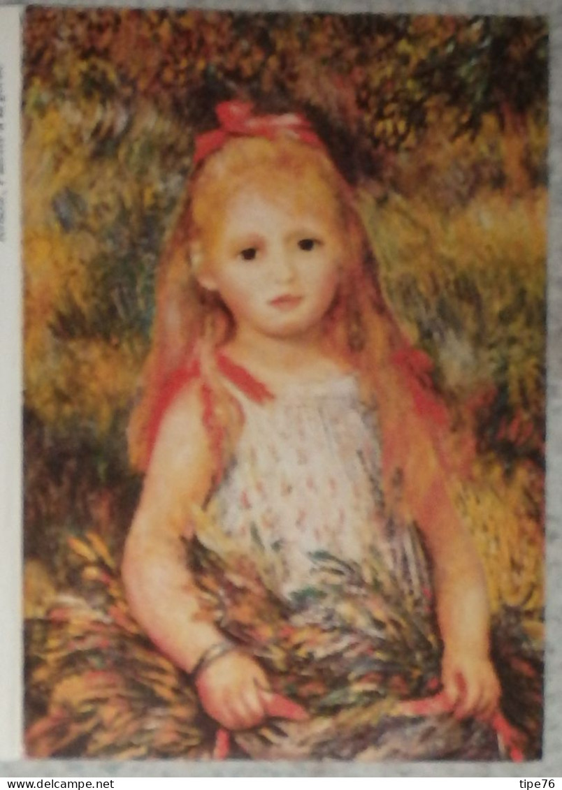 Petit Calendrier De Poche 1984 Peinture Renoir Fillette à La Gerbe - Restaurant Plounévézel Finistère - Tamaño Grande : 1981-90