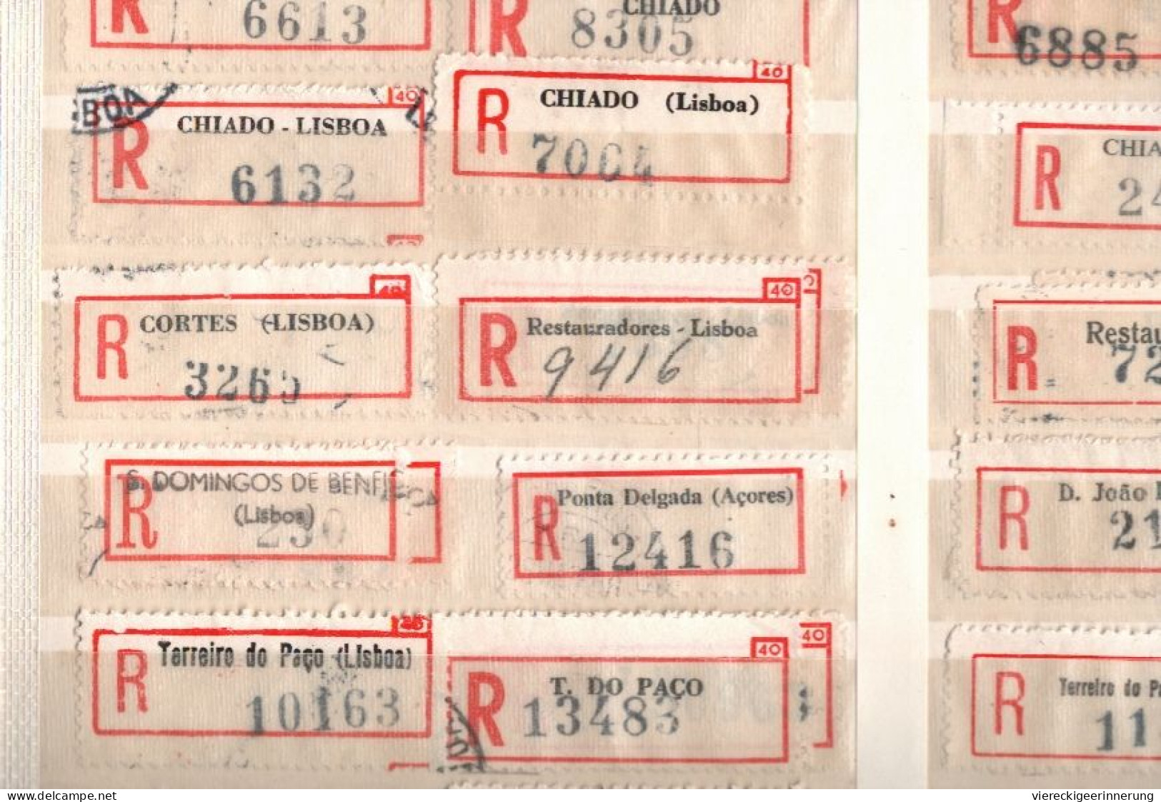 ! Sammlung Von 52 R-Zetteln Aus Portugal, U.a. Lisbon, Einschreibzettel, Recozettel - Collezioni