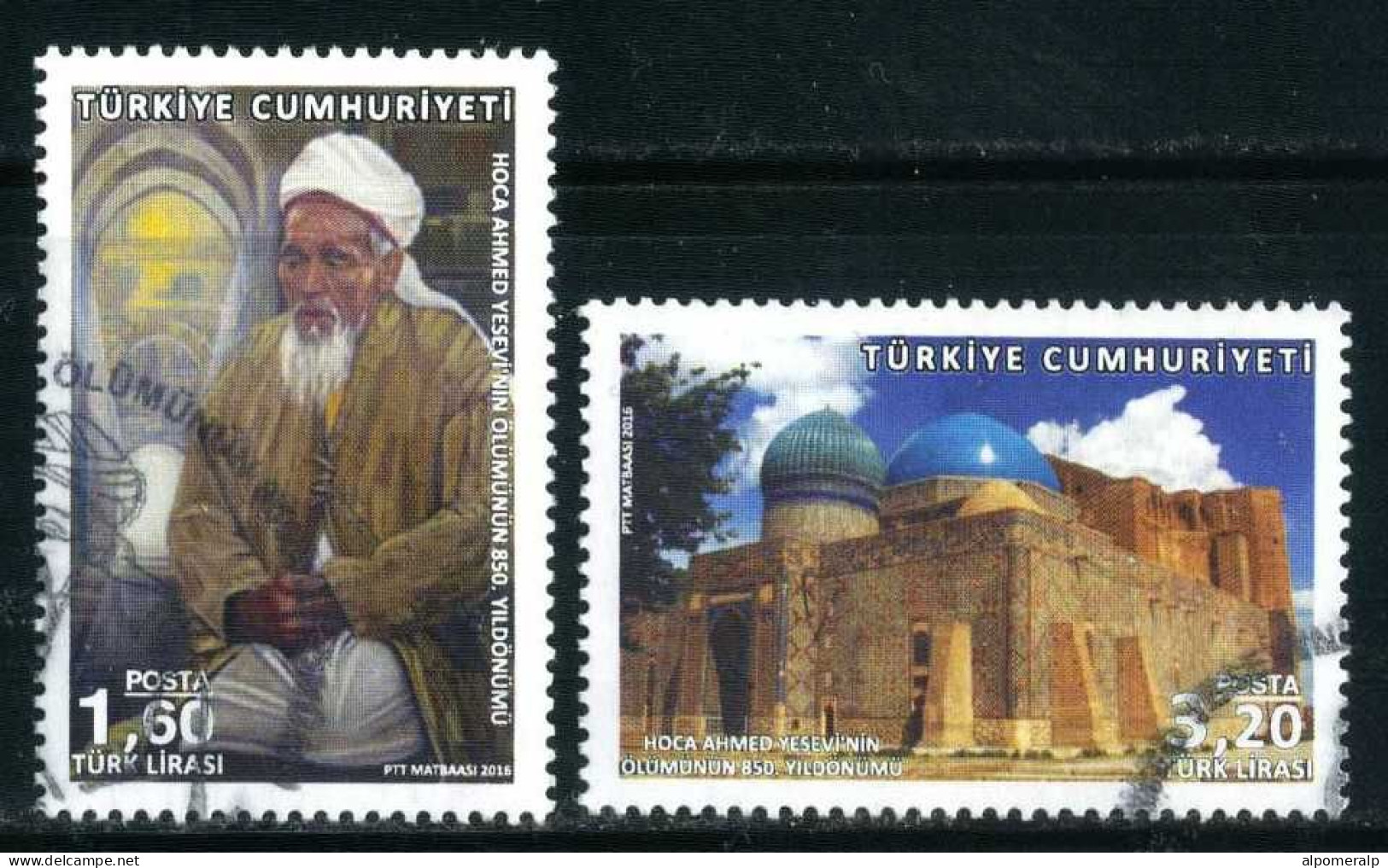 Türkiye 2016 Mi 4274-4275 Ahmed Yasawi (Yesevi), Author, Literary People (Poet And Writer), Literature, Tomb - Used Stamps