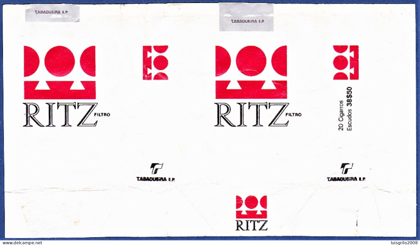 Portugal 1960/ 70, Pack Of Cigarettes - RITZ Filtro -|- A Tabaqueira E.P., Lisboa - Empty Tobacco Boxes