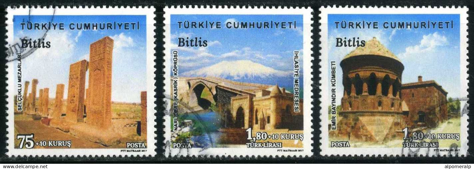 Türkiye 2017 Mi 4356-4358 Cultural Patrimony Conservation, Seljuk Ruins, Archaeology, Tomb, Bridge (Narlidere Bitlis) - Gebraucht