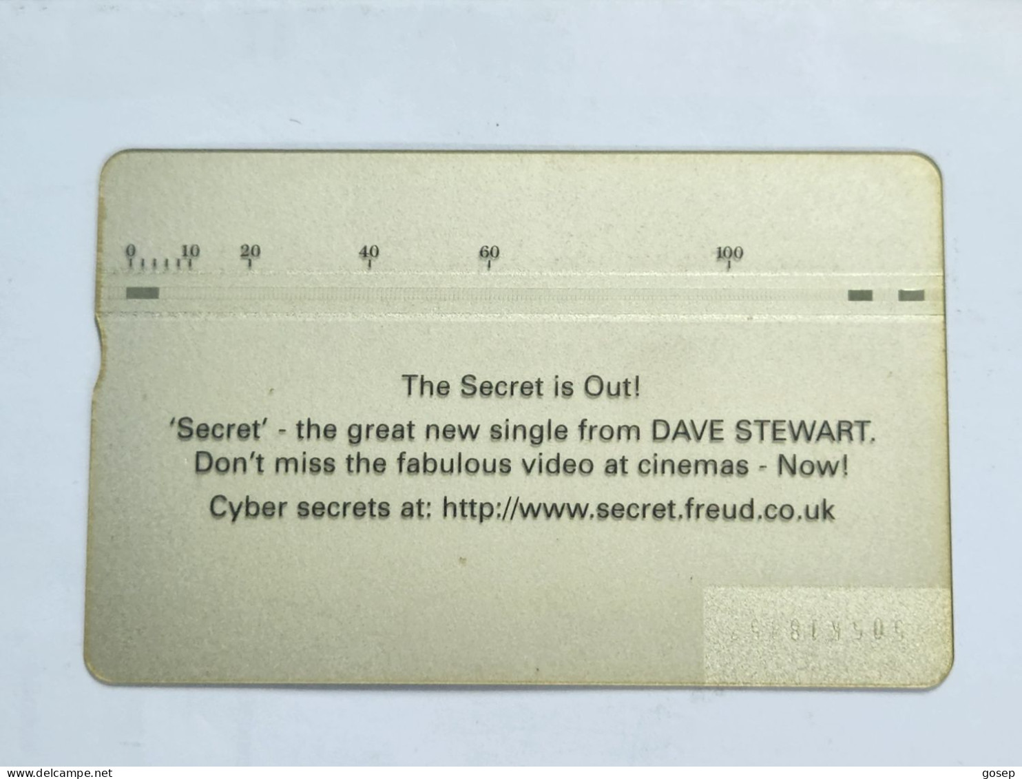 United Kingdom-(BTP366)-DAVE STEWART-Secret-(381)(5units)(505K18852)(tirage-2.600)(price From Cataloge-25.00£-mint) - BT Edición Privada