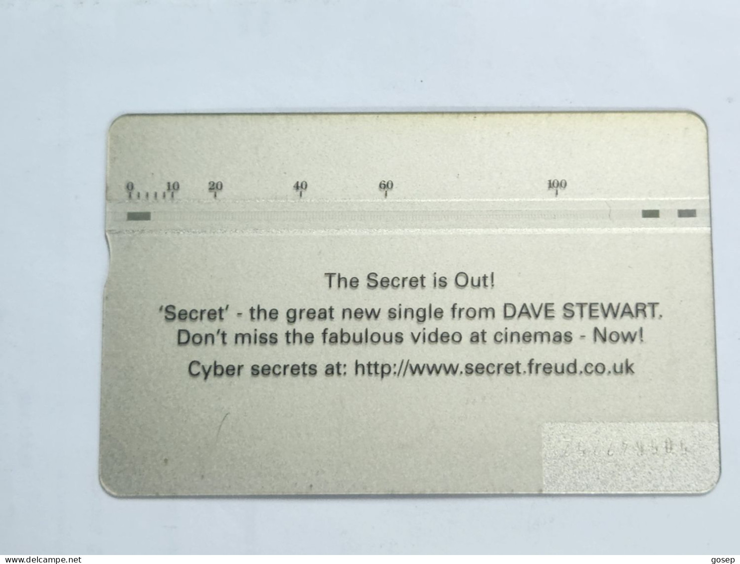 United Kingdom-(BTP366)-DAVE STEWART-Secret-(382)(5units)(505K18942)(tirage-2.600)(price From Cataloge-25.00£-mint) - BT Edición Privada