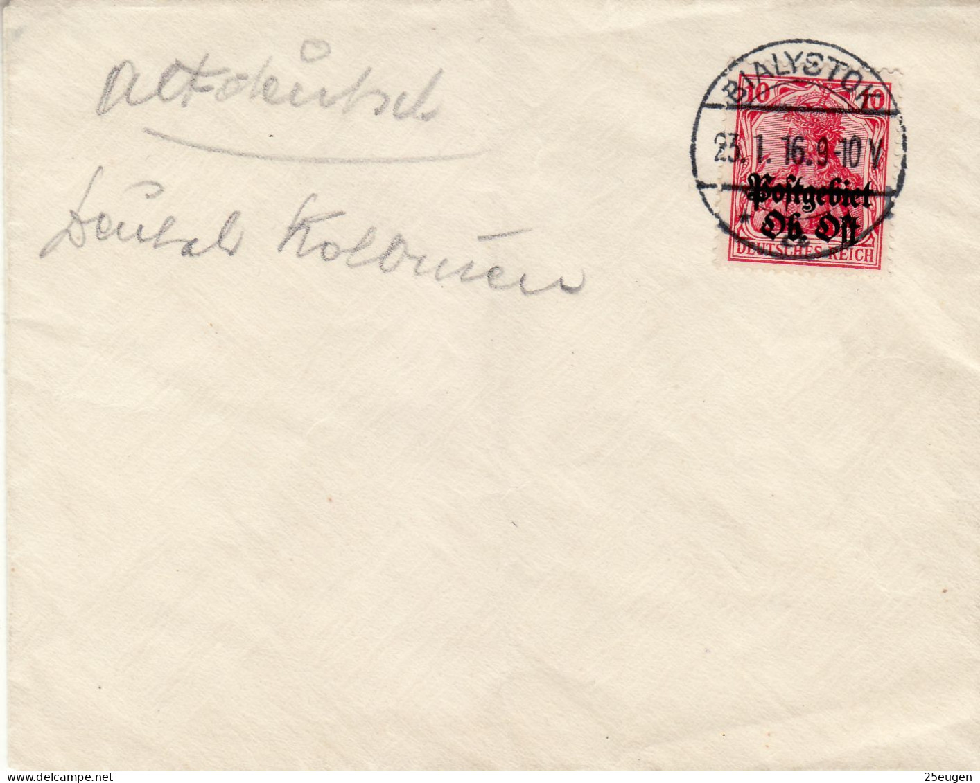GERMAN OCCUPATION 1916   Stamp MiNr 5 On Cover - Cartas & Documentos