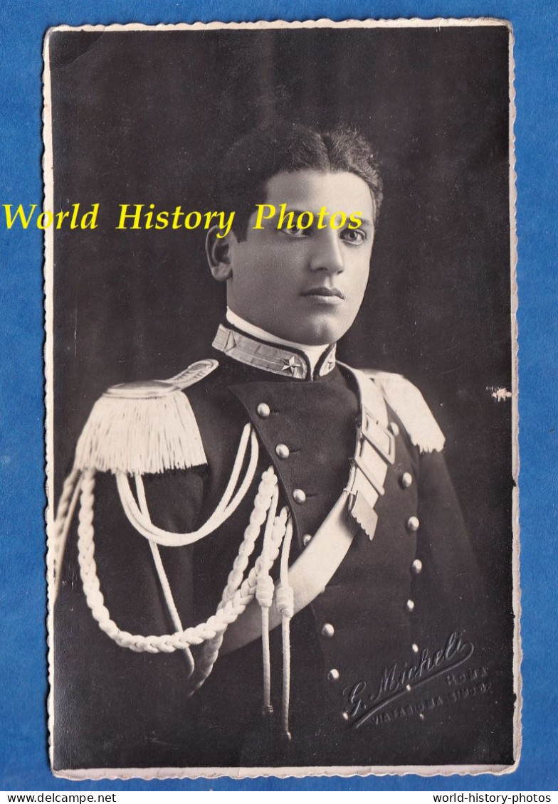 CPA Photo - ROMA , Italia - Portrait Du Militaire Avelino BORGNO ? Voir Verso- G. Micheli Photographe - Uniforme Italien - Uniformes