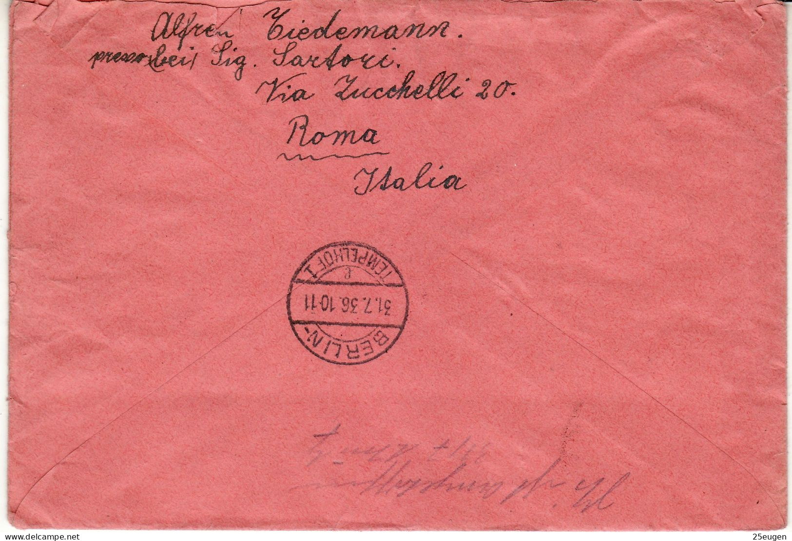 VATICAN 1936 R - LETTER  SENT FROM VATICAN  TO  BERLIN With Stamps MiNr 45-50 - Lettres & Documents
