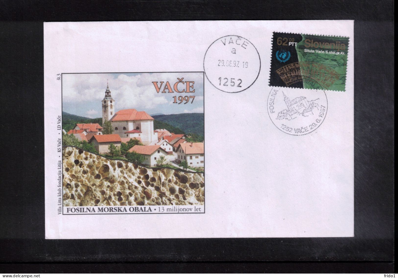 Slovenia 1997 Vace  Sea Beech Of Fossils Interesting Cover - Fossielen