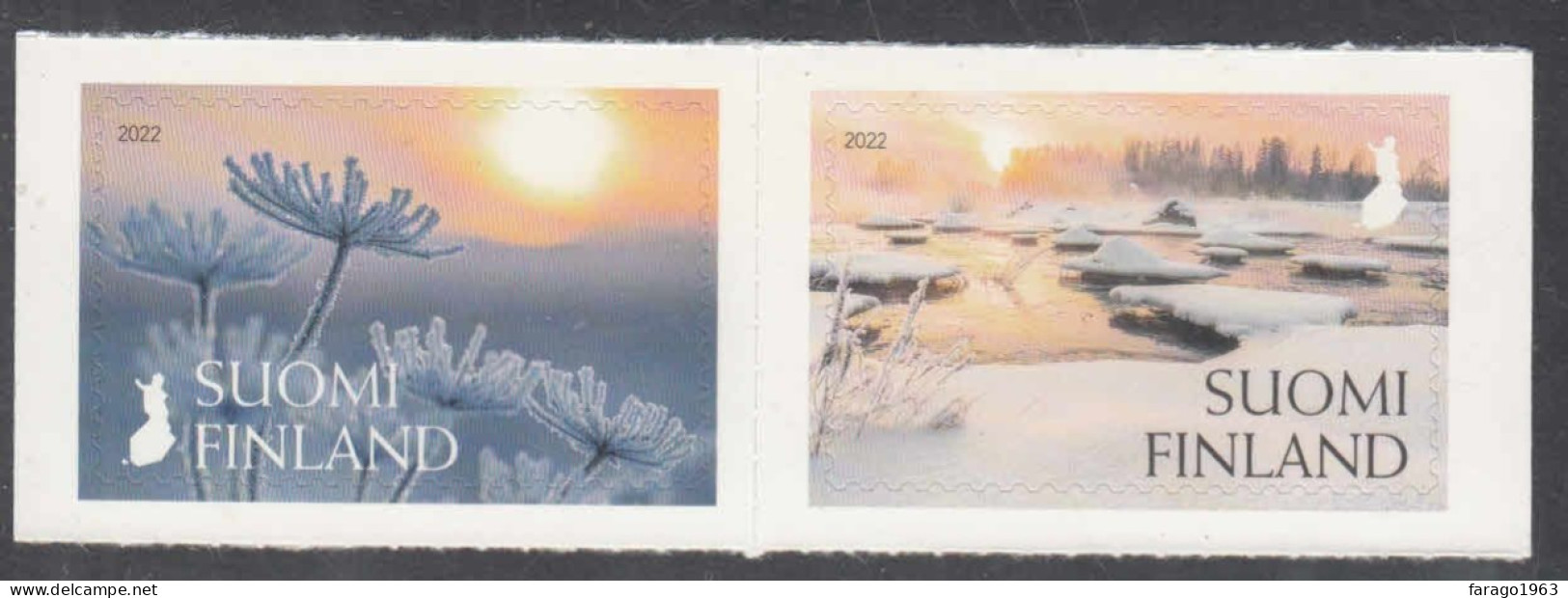 2022 Finland Winter Light Photography  Complete Set Of 2 MNH @ BELOW FACE VALUE - Neufs