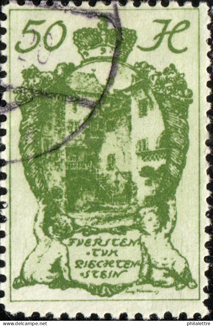 LIECHTENSTEIN - 1920 - Mi.32 - 50h Yellow Green - Used (CTO) - Gebraucht