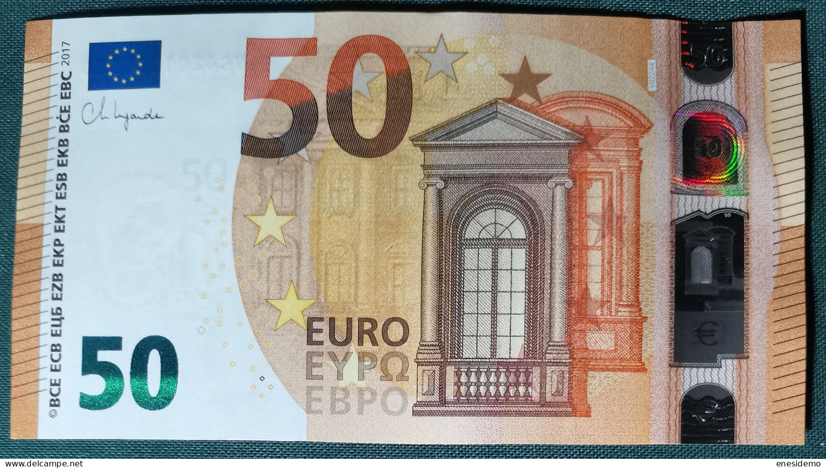 50 EURO SPAIN 2017 LAGARDE V022A4 VC SC FDS UNC. PERFECT - 50 Euro