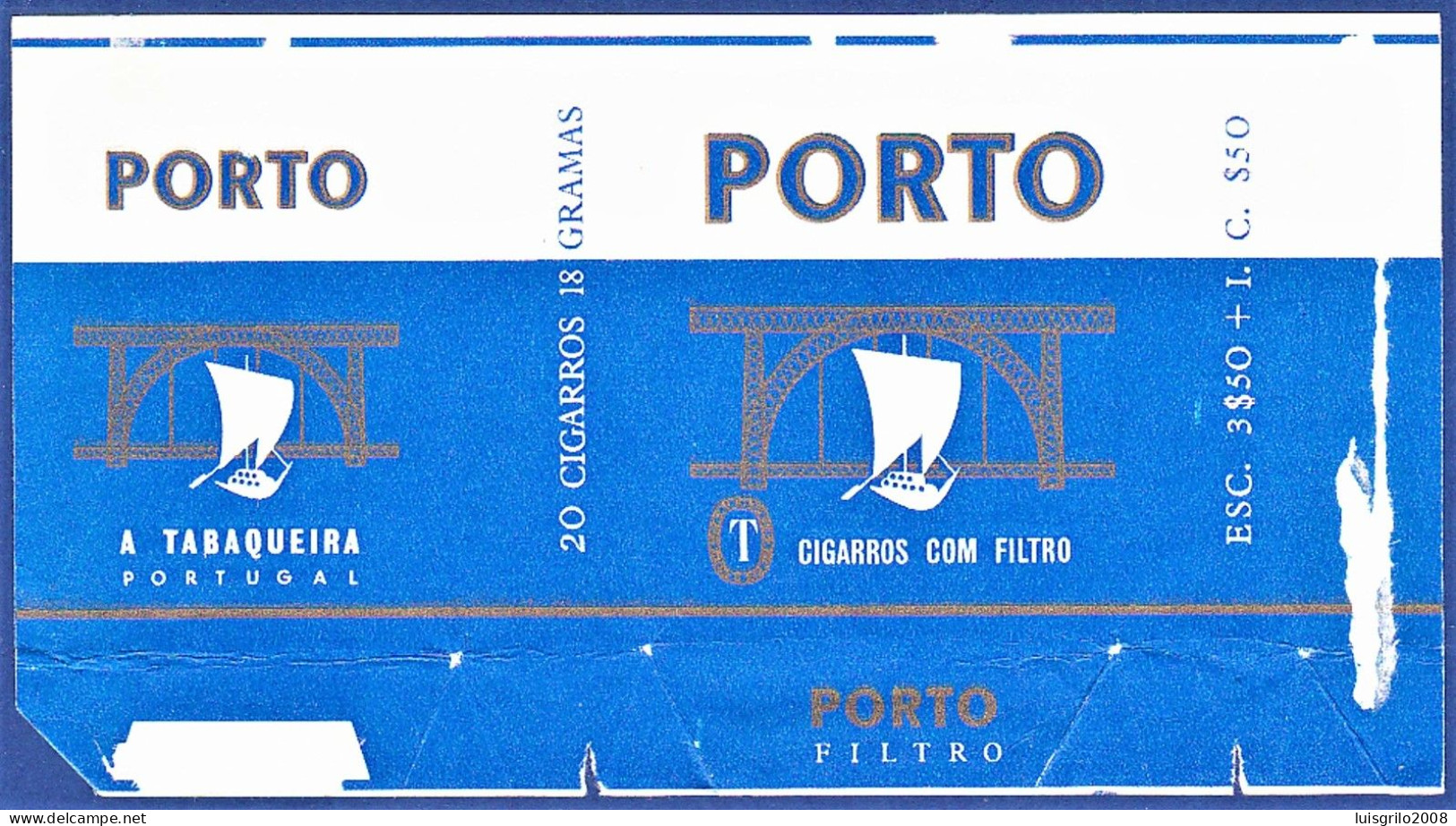 Portugal 1960/ 70, Pack Of Cigarettes - PORTO Filtro -|- A Tabaqueira, Lisboa - Contenitori Di Tabacco (vuoti)