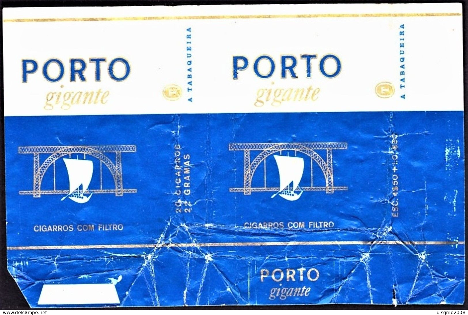 Portugal 1960/ 70, Pack Of Cigarettes - PORTO Gigante -|- A Tabaqueira, Lisboa - Empty Tobacco Boxes