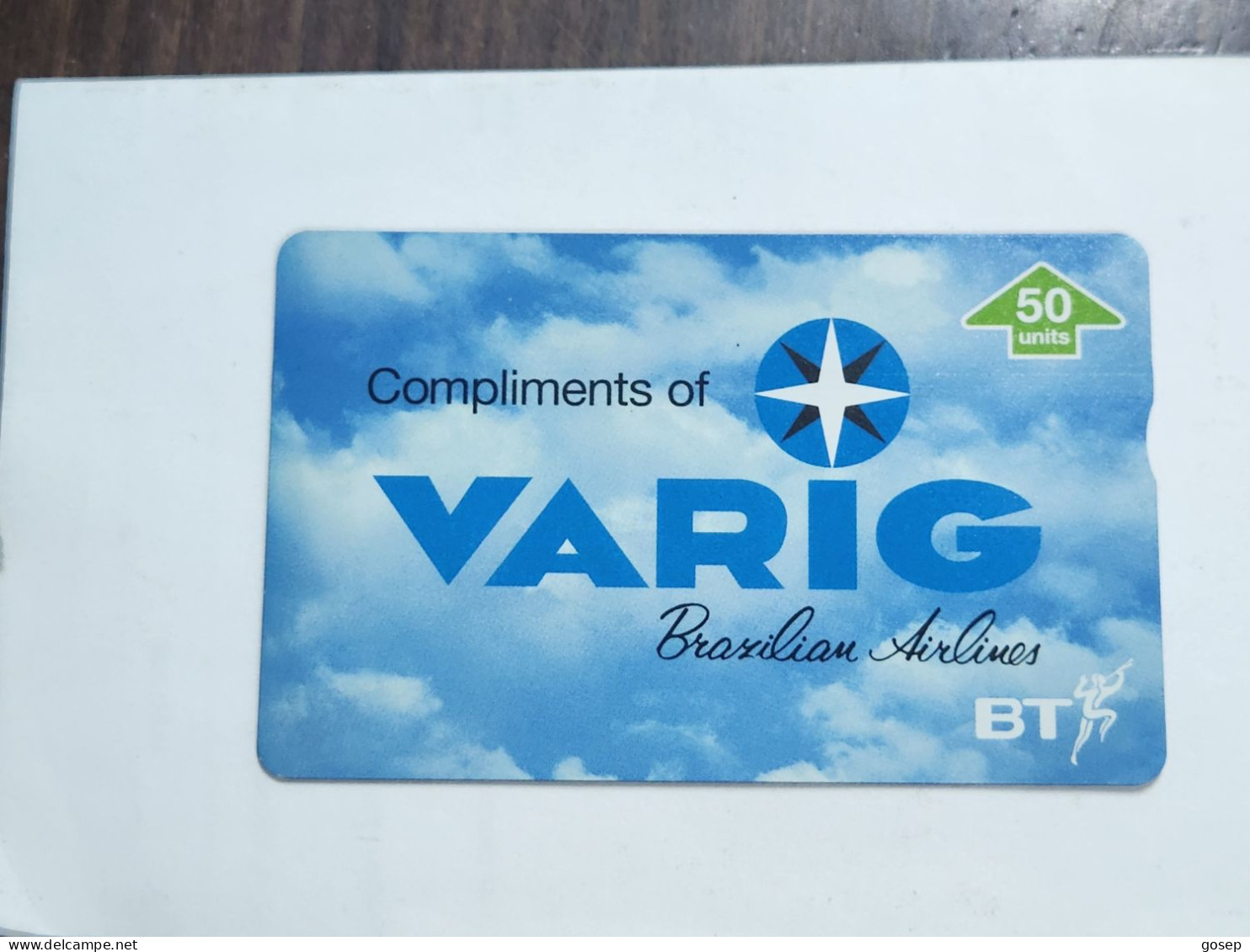 United Kingdom-(BTP410)VARIG-BRAZILIAN-AIRLINES(420)(50units)(550L14397)(tirage-1.000)(price From Cataloge-175.00£-mint) - BT Emissions Privées