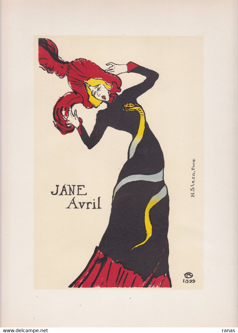 Affiche Lithographie Toulouse Lautrec Art Nouveau Style Les Maitres De L'affiche Jane Avril Serpent éditeur STERN Paris - Afiches