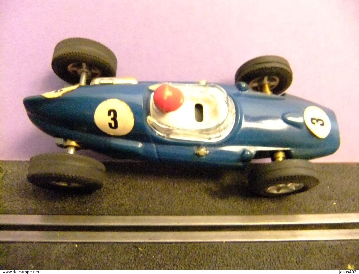 COCHE SCALEXTRIC TRI ANG COOPER AZUL 3 GUIA FIJA - Road Racing Sets